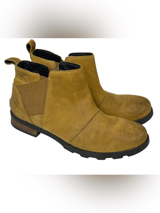 Sorel Shoes - SOREL Emelie Chelsea Boots Waterproof Camel Brown Leather Women’s Size 10.5